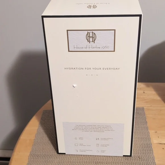 Pink Rhinestone Tumbler w/ Straw & Handle House Of Harlow 1960 New - Picture 5 of 6